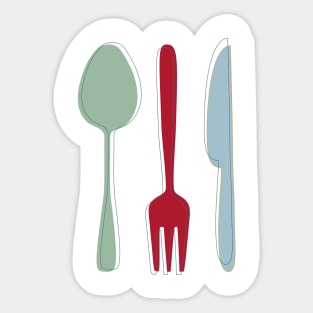 Fun Kitchen Utensils Mid Century Retro Sticker